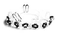 Black and clear beads with clear bra strap