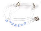 Light blue and clear beads with clear bra strap