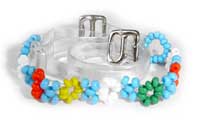 Aqua multicolor beads with clear bra strap