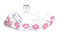Pink and clear beads with clear bra strap